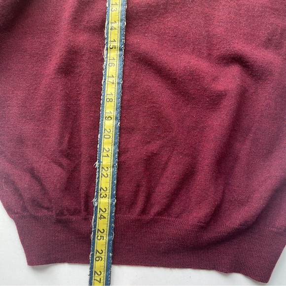 Davis & Squire Wool Men's Burgundy Sweater Medium - Picture 8 of 9